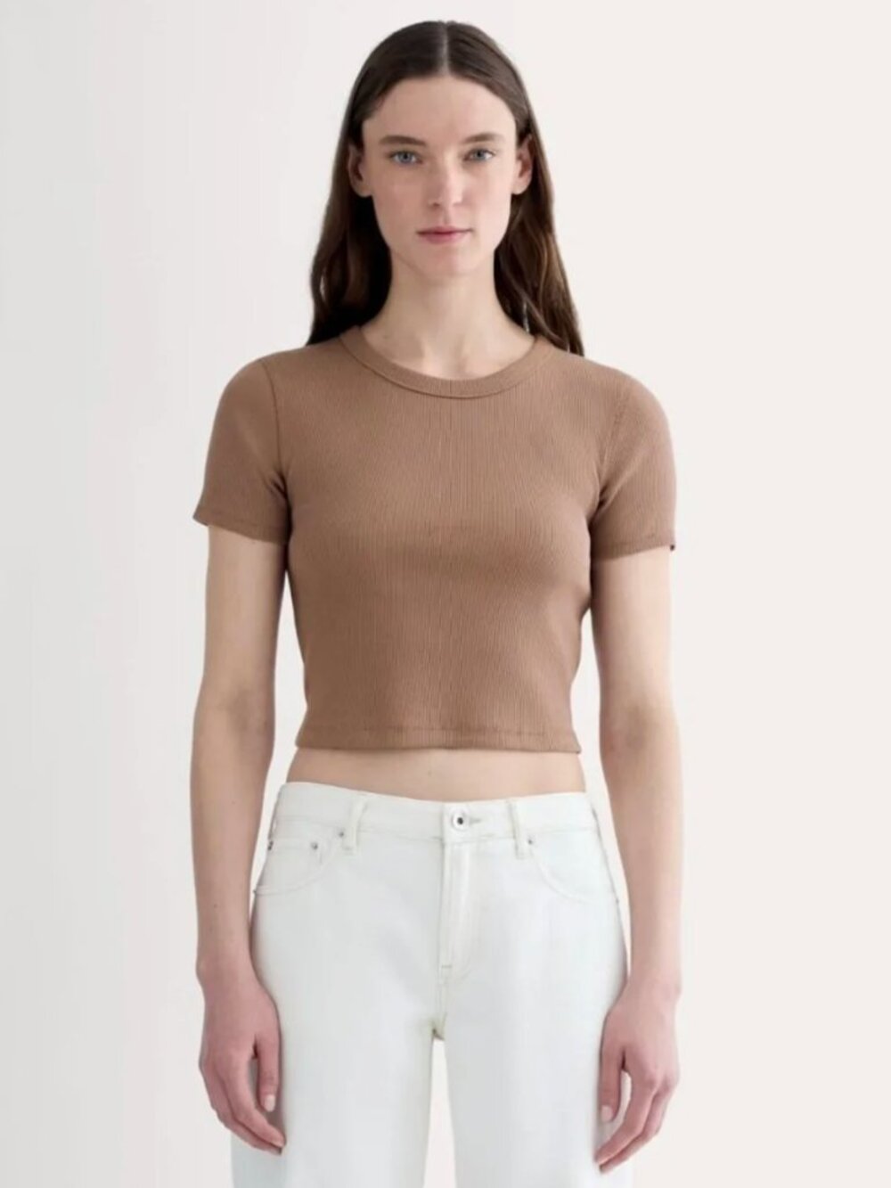 Everlane Women's '90s Rib T-Shirt Mocha